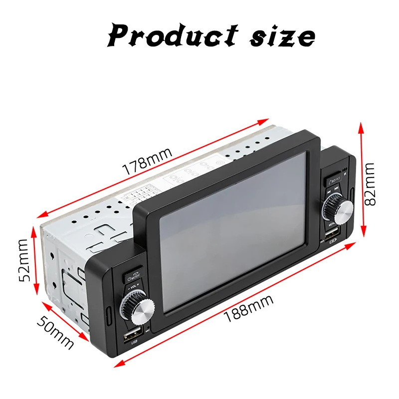 Автомобильный мультимедийный плеер 1 DIN 5 дюймов Android Авто/Carplay MP5 Bluetooth MirrorLink