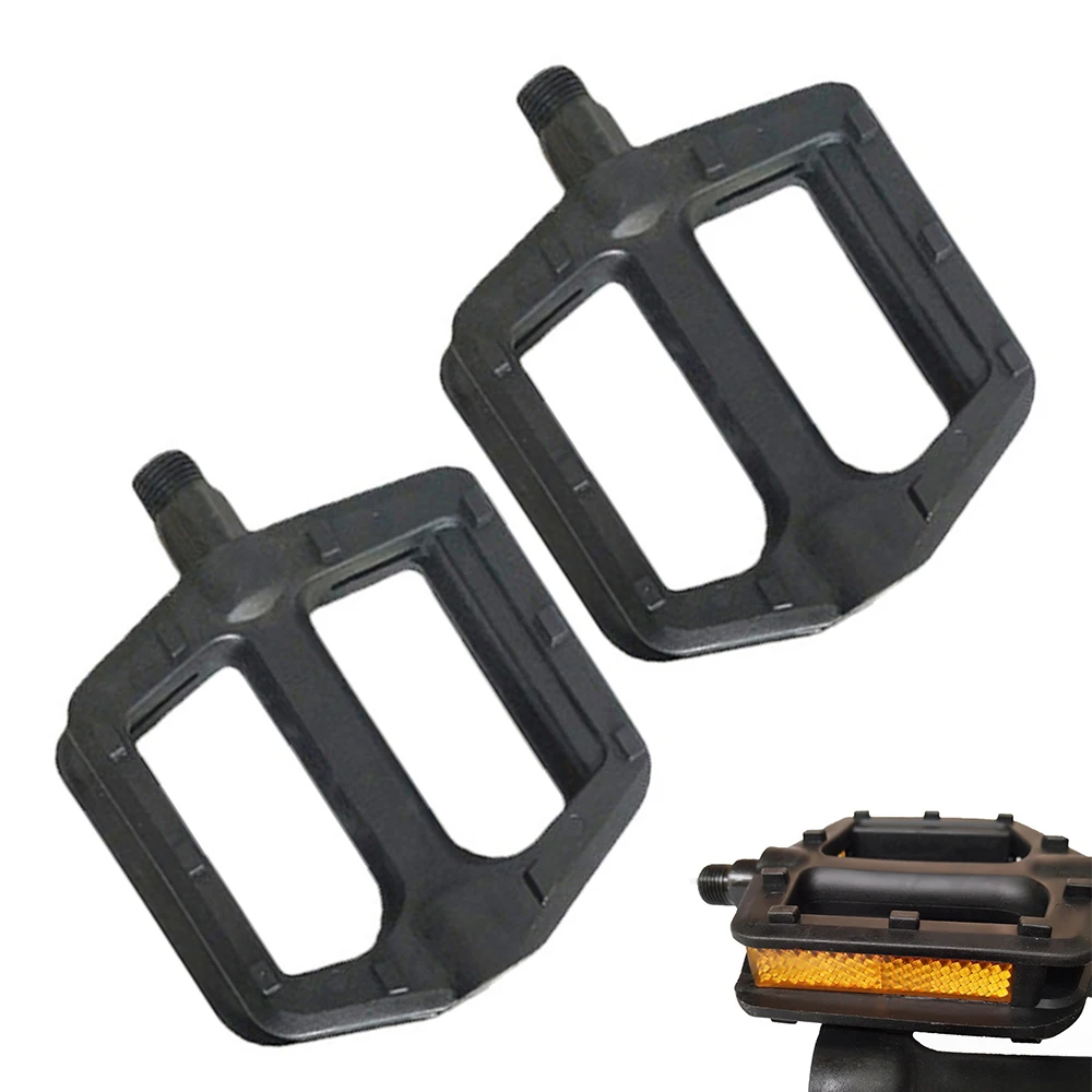 

Durable Bike Pedals Mountain Bike Bicycle Platform Pedal With 9/16 Inch Steel Spindle and Reflector Large Surface Area
