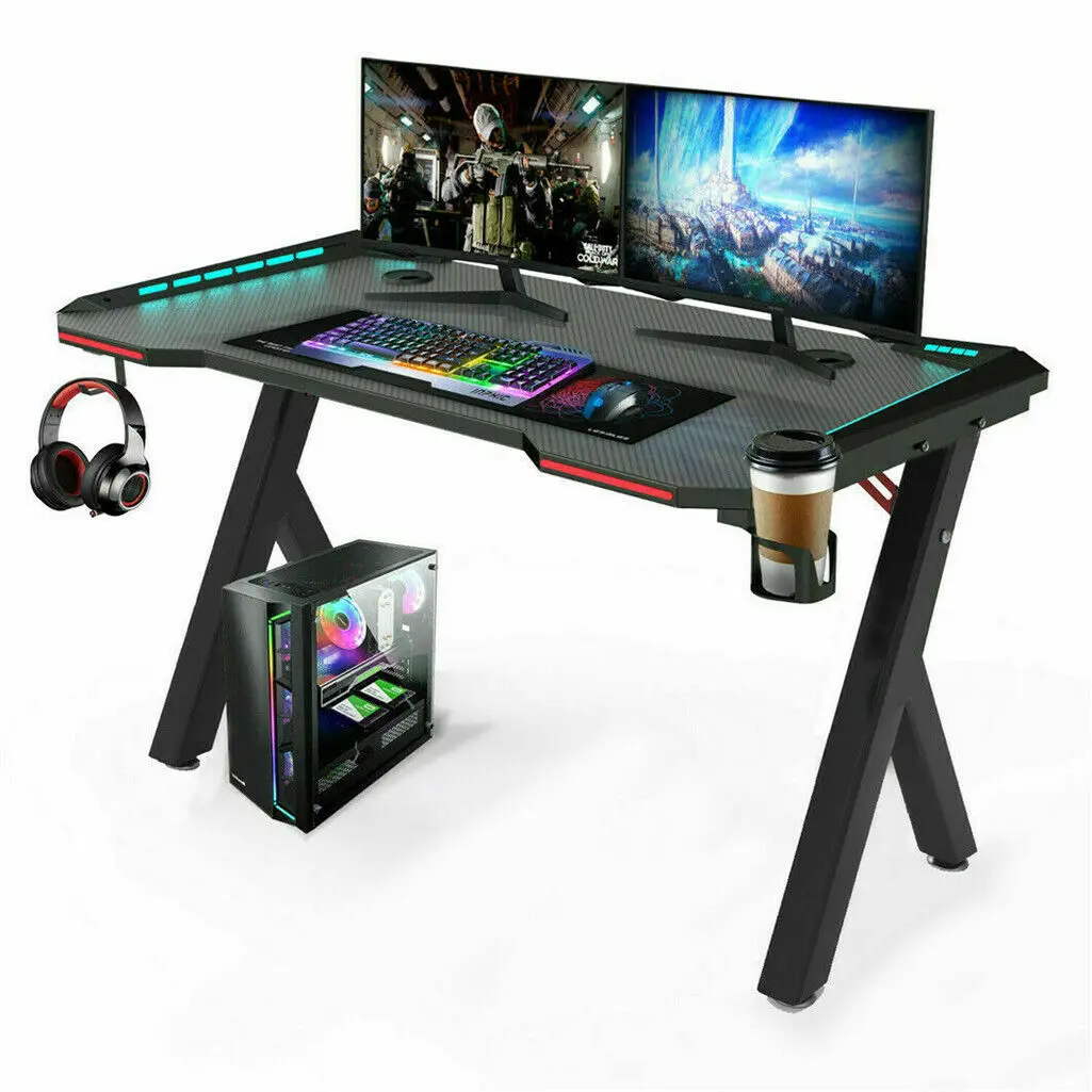 Gaming Desk PC Computer Gamer Desk Ergonomic Workstation wit