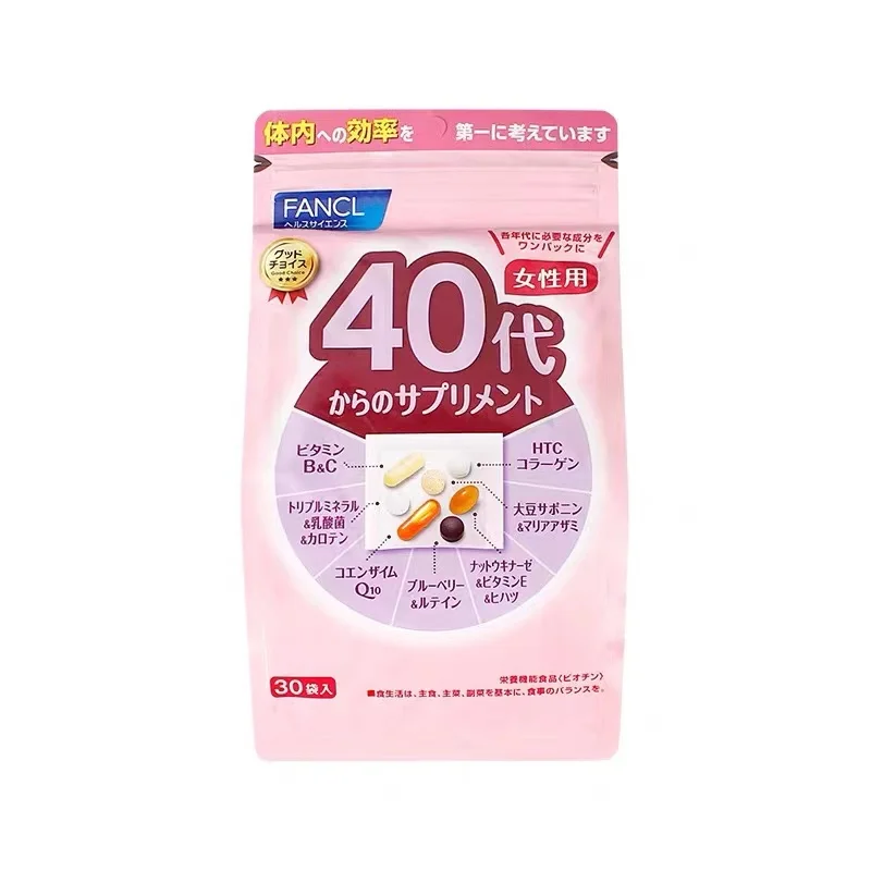 

Японский счетчик FANCL без добавок, для дам 40 лет и 40 поколений, 8 в 1, комплексный пакет с витамином 30