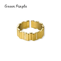 green purple s925 sterling silver white enamel trendy ring for women unique wave design rings fine jewelry party vacation gift