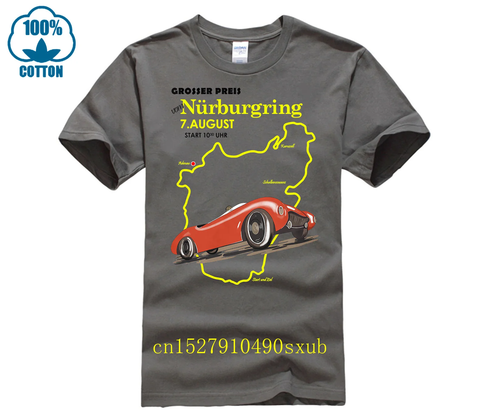 Vintage nurburgring motor racing mark rogan man's t shirt car moto tee clothes