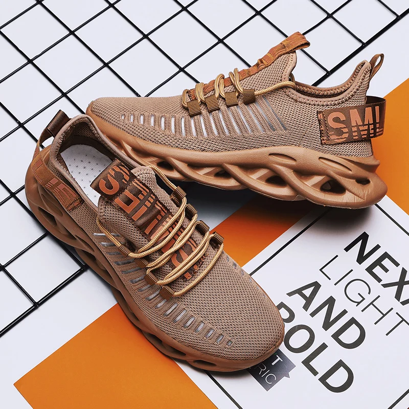 Men Running Shoes Soft Thick Sole Sneakers Breathable Male Sport Shoes Light Weight High Top Boots Big Size 46 Mens Shoes Sales