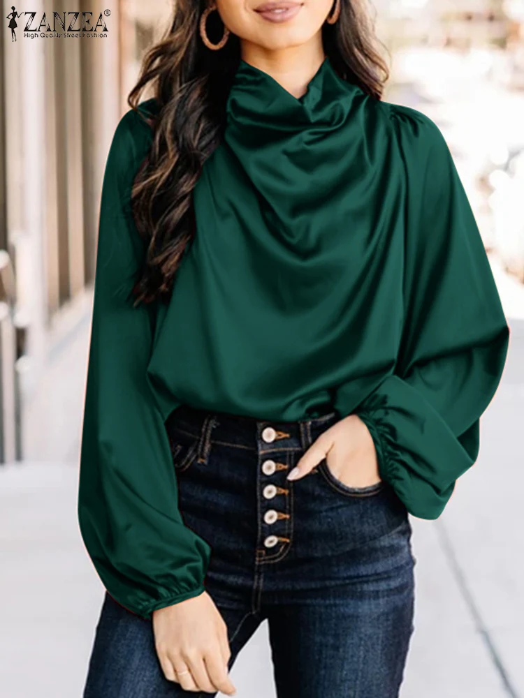 

Блузка ZANZEA женская с пышными рукавами-фонариками и V-образным вырезом