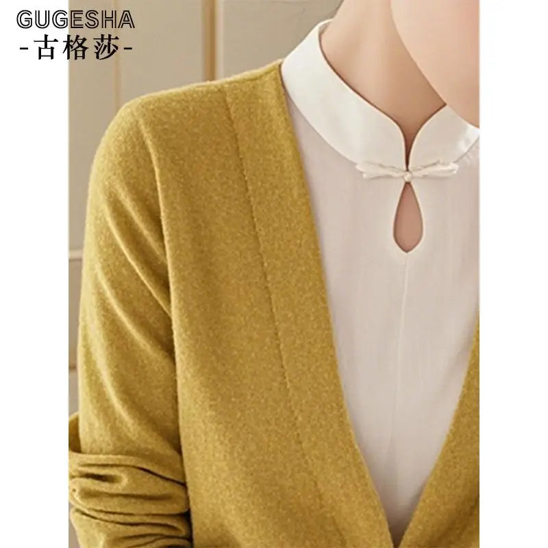 2024 Ранняя осень новый китайский Sle High Sense в стиле пэчворк искусственный вязаный