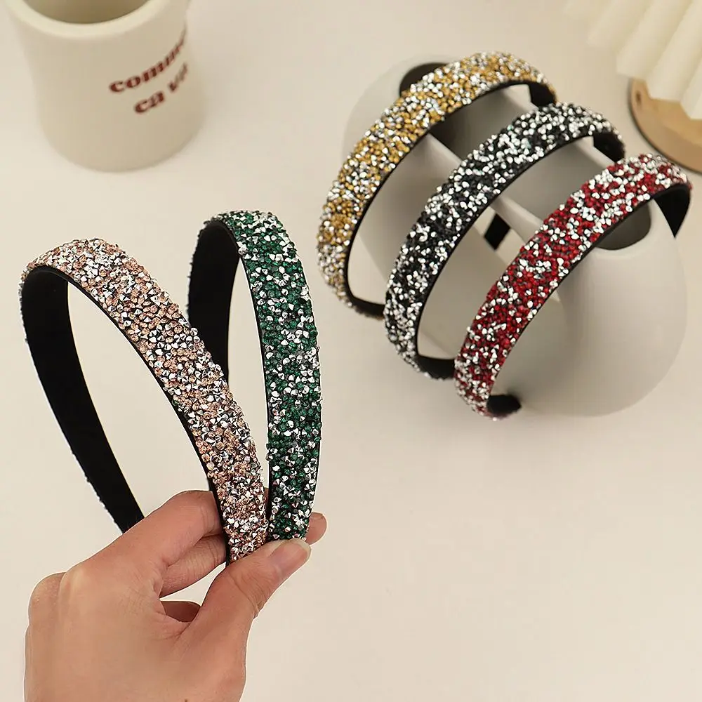

Rhinestone Non Slip Hairbands Female Hairbands Thin Side Crystal Headband Zircon Women Hair Hoop Korean Hairband