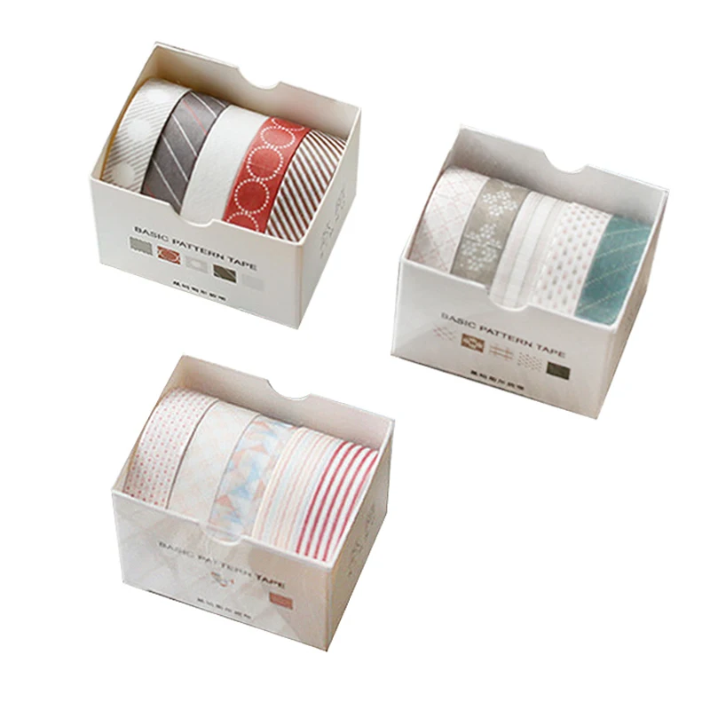 

5 Rolls Of Basic Multi-drawing Tape Set Hand Account Practical Functions Diy Beautifying Decorative Stickers Shipped Randomly