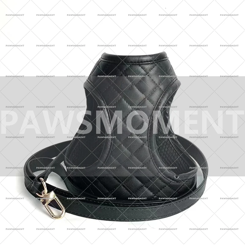 

Designer Pet Dog Harness for Small Dogs Leather Pet Harness For Dog Vest Patch Outdoor Walking Dog Supplies Accessories LC0302