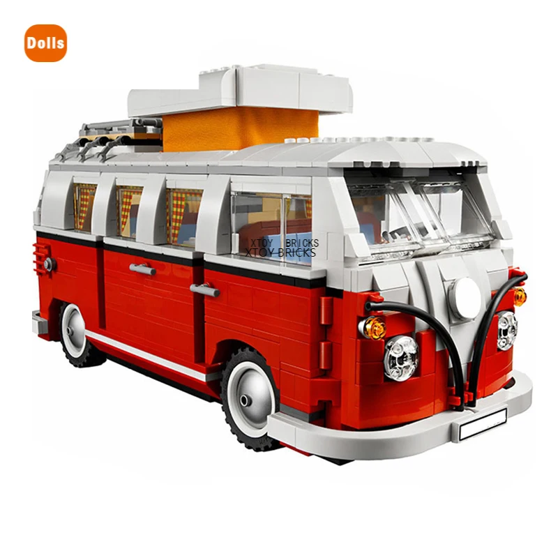 

Техническая Серия Volkswagen T1, автомобиль-кемпер, фургон VW, модель автомобиля, строительные блоки, совместимые с 10220, блоки «сделай сам», игрушки ...
