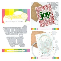 oversized happy joy print metal cutting dies craft embossing make paper greeting card making template diy handmade 2022 new