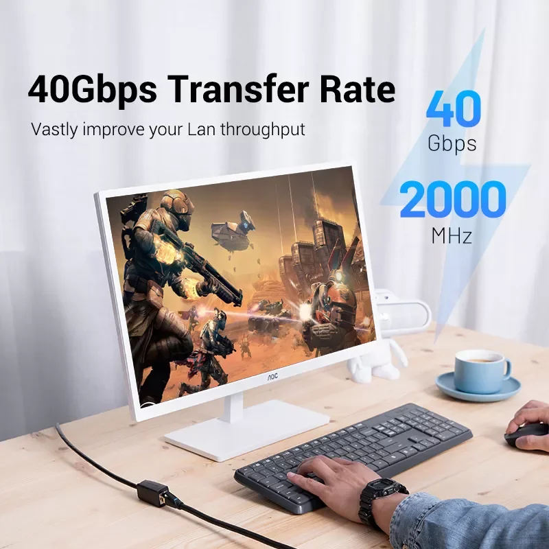 

Ethernet Extension Cable RJ45 40Gbps Cat 8 Male to Female RJ 45 Ethernet Network Cord Adapter for PC Cat8 Extender Cable