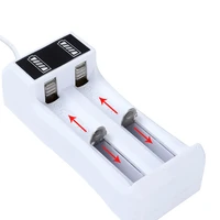 smart led chargering 14500 18650 battery charger universal 2 slot li ion battery usb charger for rechargeable batteries