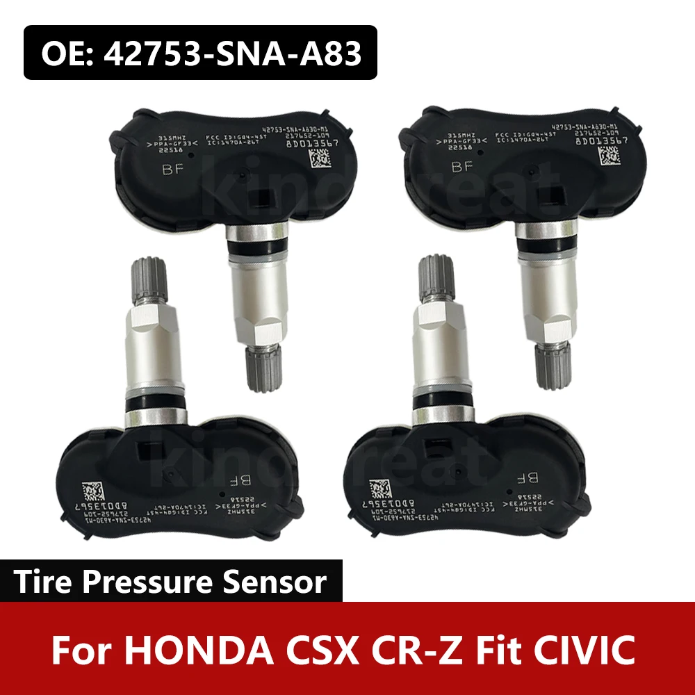 Фото 4 шт./лот для HONDA CSX CR-Z Fit CIVIC, датчик давления в шинах 42753-SNA-A83, датчик TPMS №1
