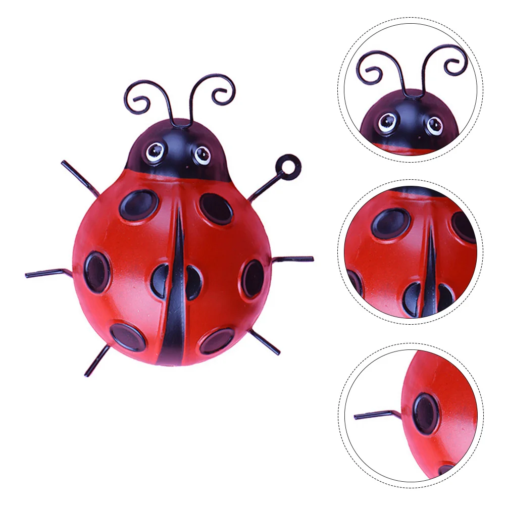 

Ladybug Wall Ladybugs Metaliron Garden Decor Sculpture Decorationoutdoor Simulation Bugs Ornaments Live Lady Decorations Your