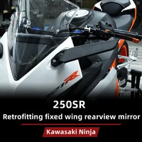 motorcycle fixed wing rearview mirror with light folding wind knife kawasaki little ninja horizon spring wind 250sr modification