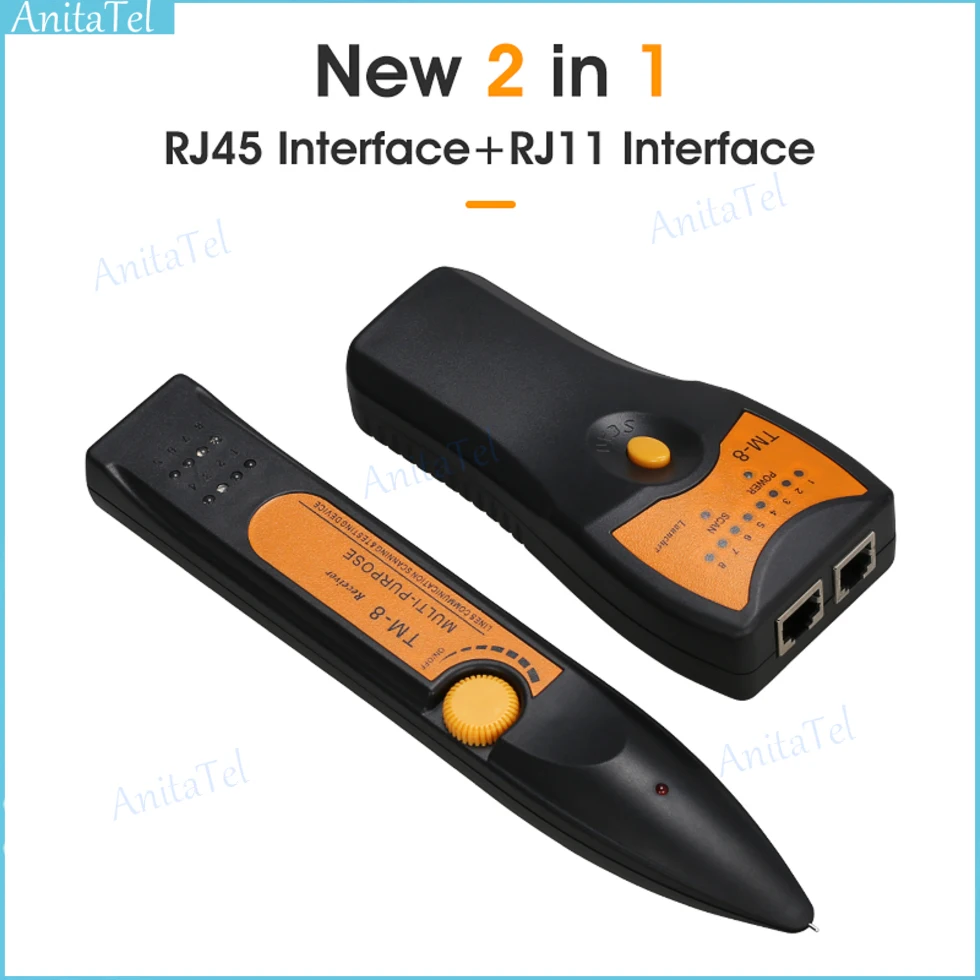 

RJ11 RJ45 Cat5 Cat6 Telephone LAN Network Cable Tester Detector TM-8 Receiver Wire Tracker Tracer Toner Ethernet Line Finder