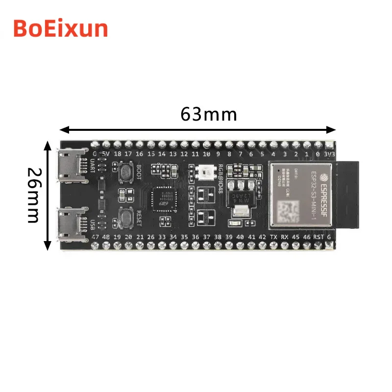 ESP32-S3-DevKitM-1 S3-DevKitM-1U-N8 Макетная плата ESP32-S3-MINI-1 D2N8 Двухъядерный Wi-Fi Bluetooth-совместимый
