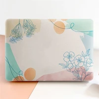 creative watercolor laptop for macbook pro 13 inch case 2022 2020 m2 m1 touch bar floral flowers a1502 a1278 a1708 clear cover