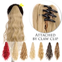 synthetic hair pieces clip on ponytail hair extensions for women wavy water wave natural hair colors red brown black blonde