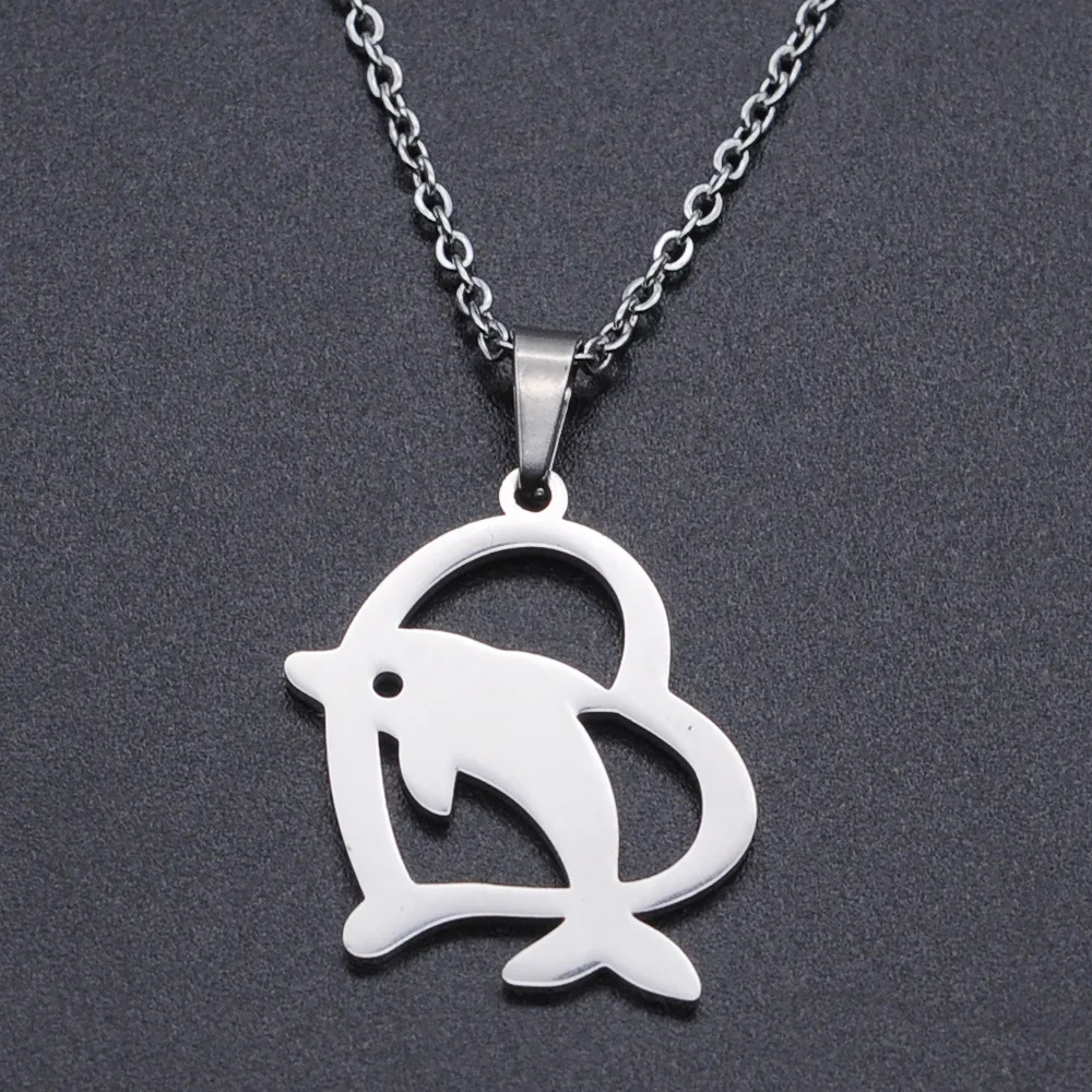 

Turtle dolphin lizard goldfish animal Stainless Steel Pendant Necklace colorful fashion women mens party jewelry accessories