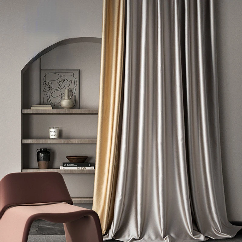 

Curtains full blackout heat insulation sunscreen Prague curtain cloth shade cloth simple bedroom living room curtain yy