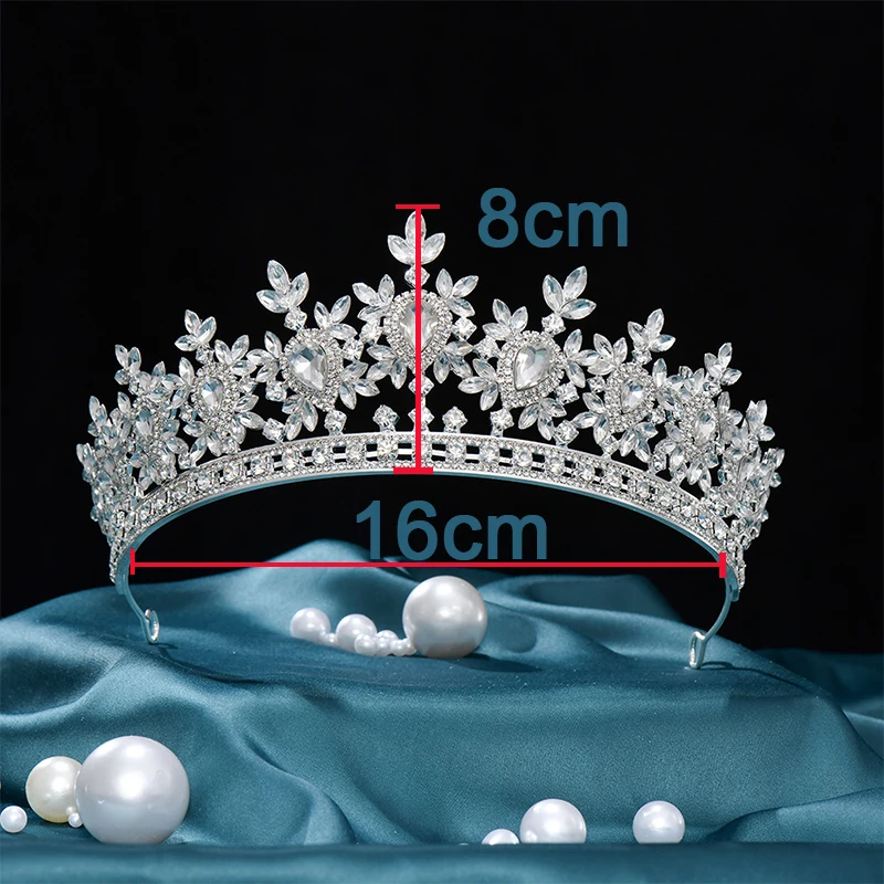 New Bling Wedding Crown Diadem Tiara With Zirconia Crystal Elegant Woman Tiaras and Crowns For Pageant Party