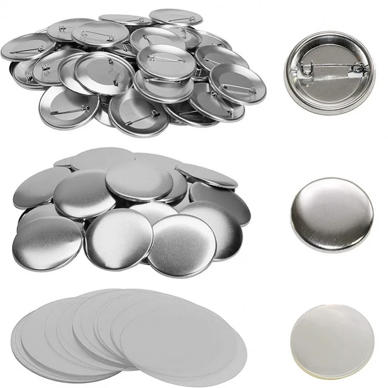 

37mm Metal back DIY Badge Button Pins Blank Raw Material pins buttons badges supplies parts 100PCS