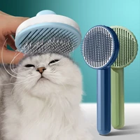 pet cat and dog massage smooth hair stainless steel needle comb one press self cleaning puppy beauty cleaning cat comb brush
