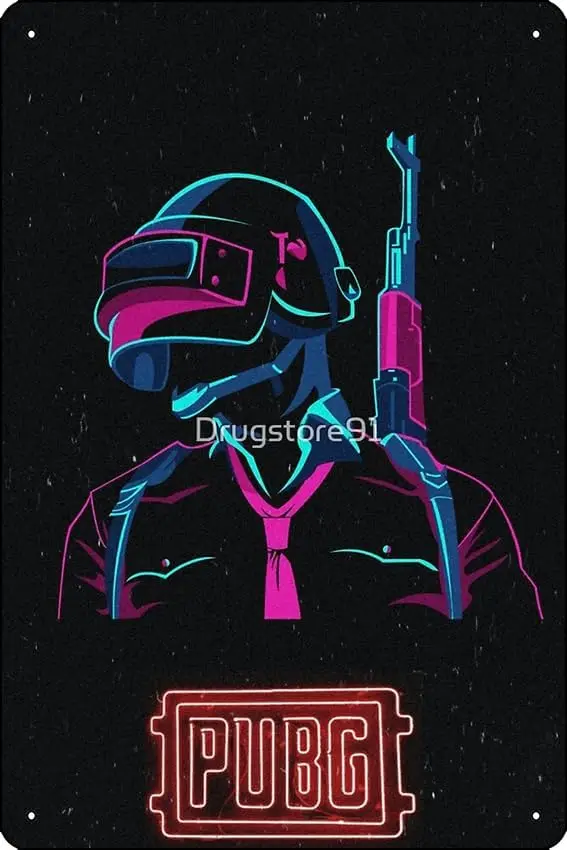 Чехол для телефона Pubg неоновый художественный логотип постер забавная