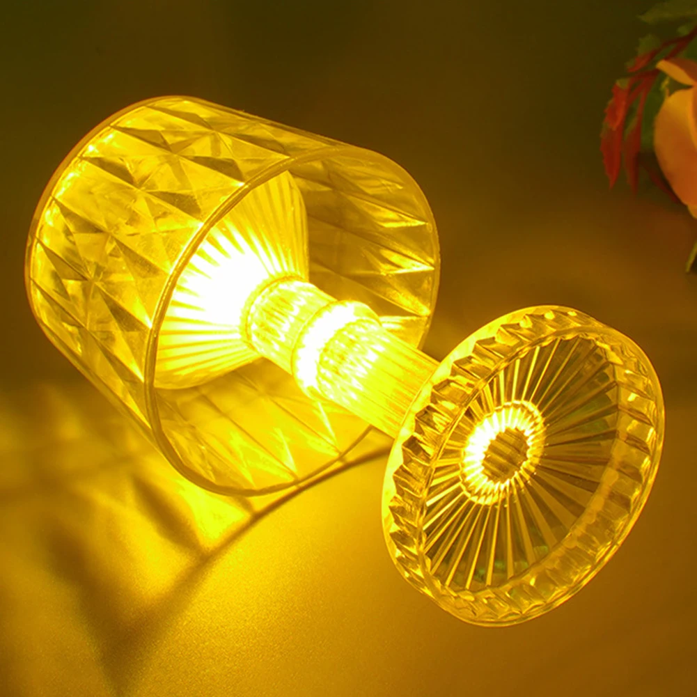 

Светодиодная прикроватная лампа с кристаллами и бриллиантами, Светильники для чтения на батарейках, безопасная атмосферная лампа в прозра...