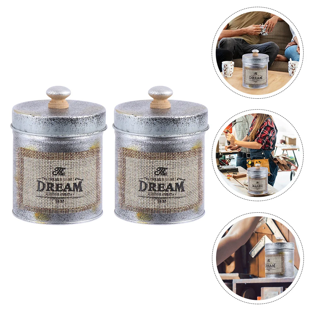 

Container Metal Tins Storage Tea Tin Home Iron Jars Vintage Can Retro Loose Decorative Box Canisters Flower Candy Vase