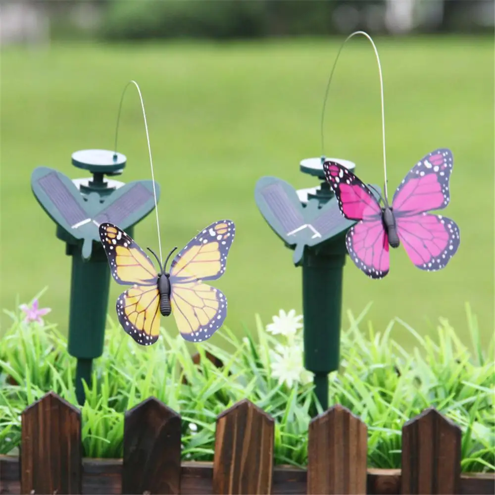 

1 Pcs Plastic Solar Powered Flying Butterfly Bird Sunflower Yard Garden Stake Ornament Decor Butterflies Hummingbird Garden New