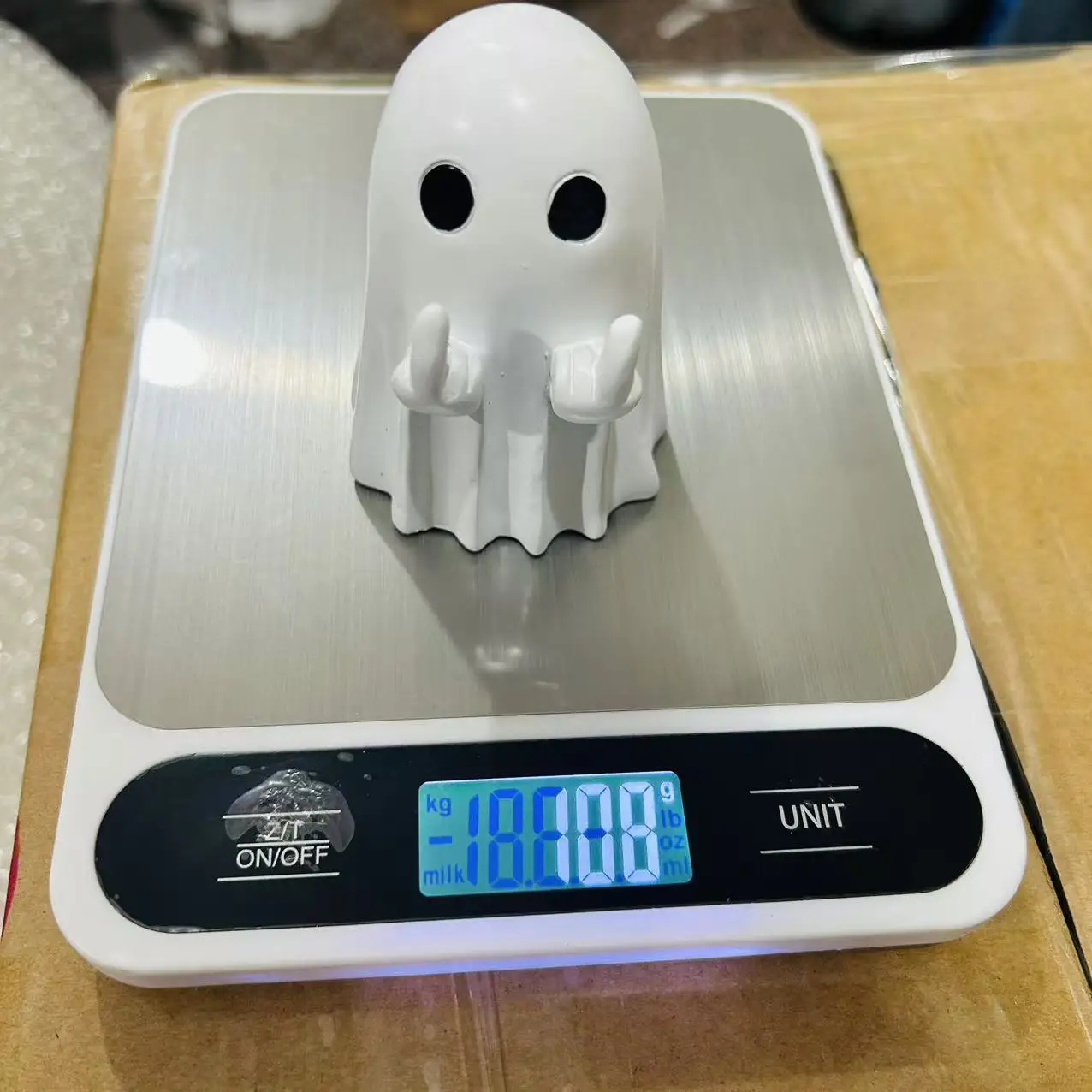 Средний палец милый белый Ghos аниме фигурка игрушки украшение для дома модель