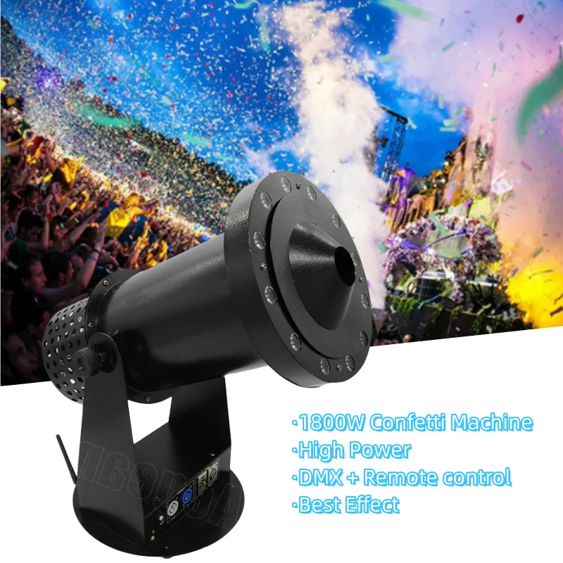

High Power 1800W Paper Petal Confetti Blower Machine With Remote DMX Control For Stage Performance Party Wedding Christmas