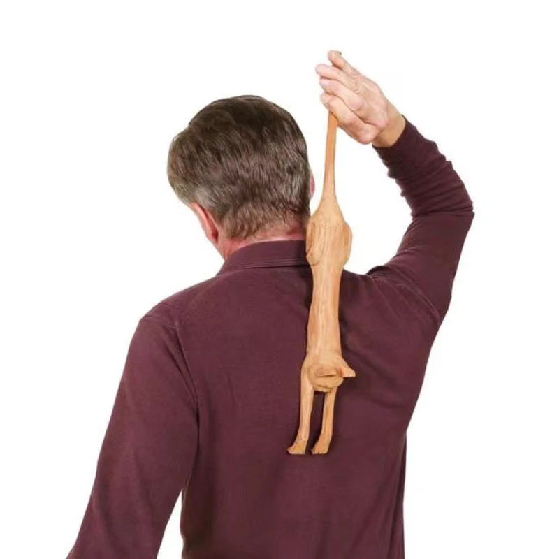 

2022 New Wooden Toy CAT-SHAPED BACK SCRATCHER Cat Shaped Back Scratch Stick Scraper Toy Gift Dropshipping