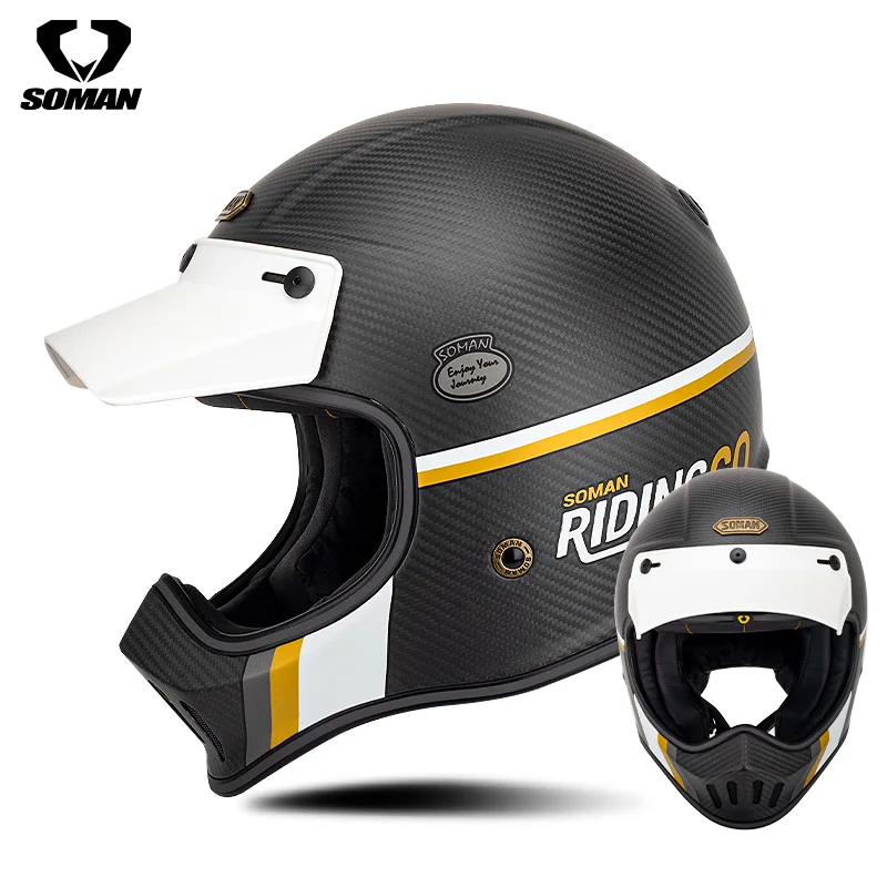 

Мотоциклетный шлем в стиле ретро, мотоциклетный шлем из углеродного волокна в горошек, черного цвета