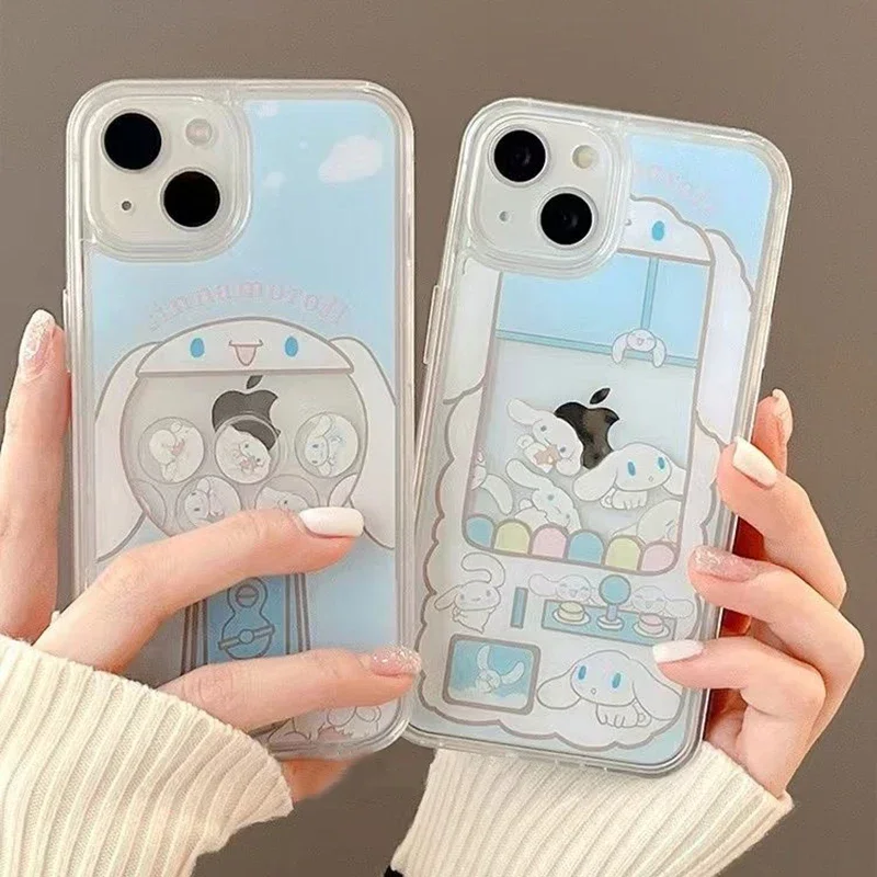 Милый мультяшный чехол для телефона Cinnamoroll зыбучий песок IPhone 15 14 13 12 11 Pro Max X XR XS MAX 7