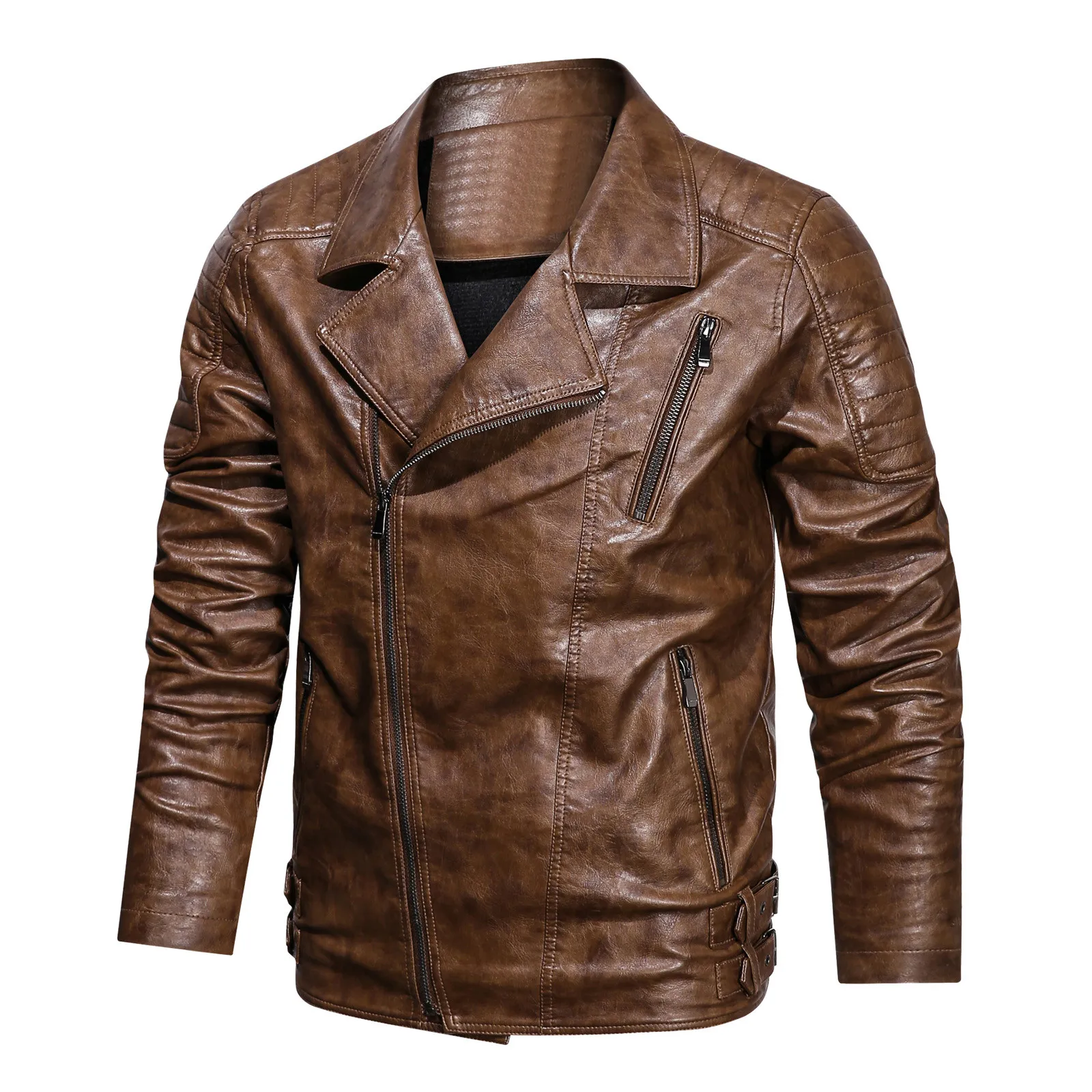 

Waist Coat Mens Men's Casual Solid Leather Fold Jackets Warm Coat Jacket Turn-down Collar Winter Clothes for Man Cost for Men