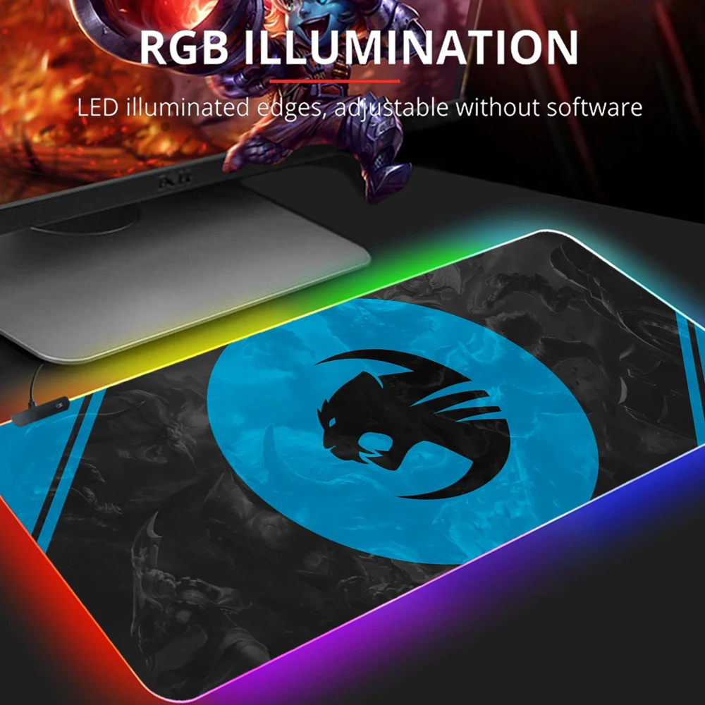 Игровой коврик для мыши Roccat RGB геймерский компьютерный с подсветкой большой