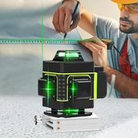 16 lines 4d laser level self leveling vertical cross super powerful green 360 horizontal nivel level with electricity display
