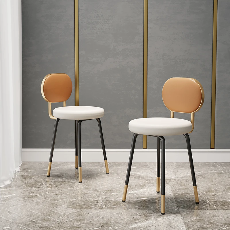 

Salon Styling Vanity Chair Nordic Backrest Soft Luxury Stylish Chair Metal Bedroom Chaise Coiffeuse Furniture for Nail Salon