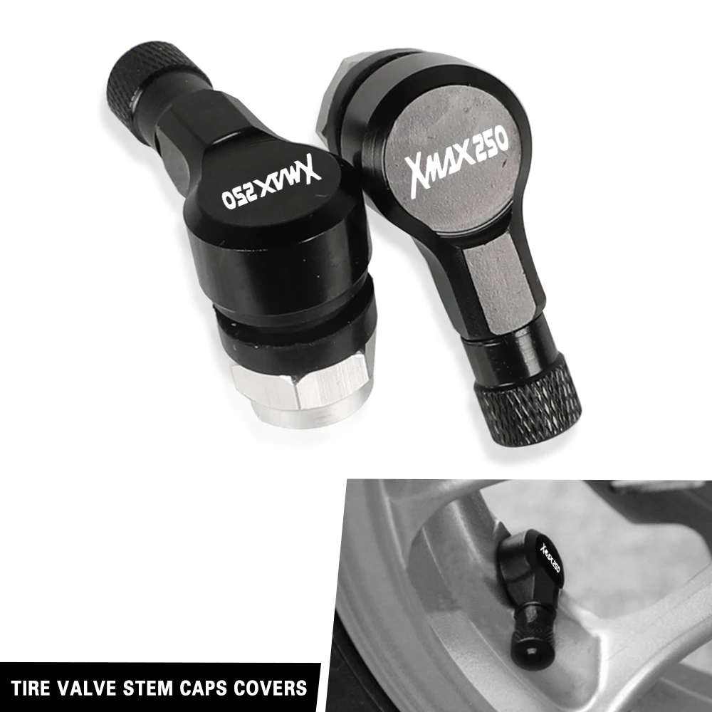 

Motorcycle 90 Degree Tire Valve Stem Caps Covers For yamaha XMAX250 XMAX 250 New Car accessories Aluminum Tubeless Valve Stems
