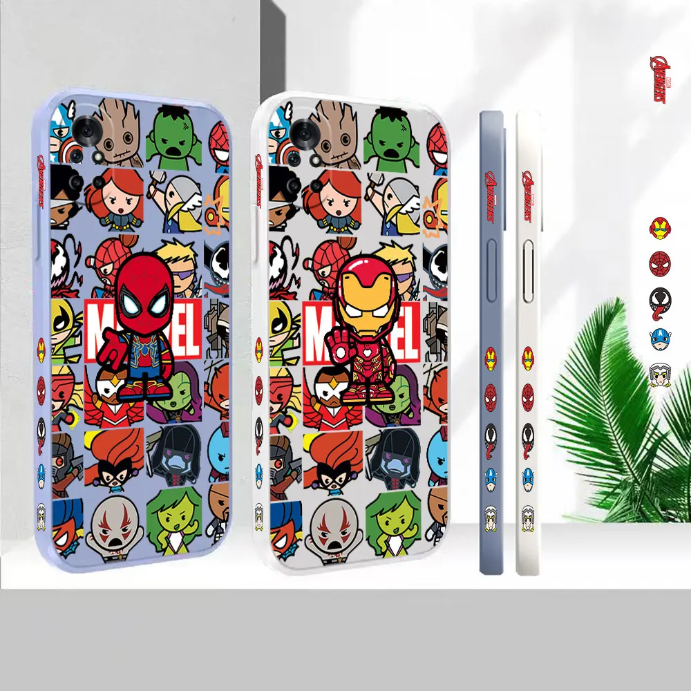 

Liquid For Huawei Nova 10 10SE 9SE 8 8SE 7 7SE 6 6SE 5 5I 4 3 3I 2S 2 Pro Plus Cover Marvel Heros Spider-Man Iron Man Case Funda
