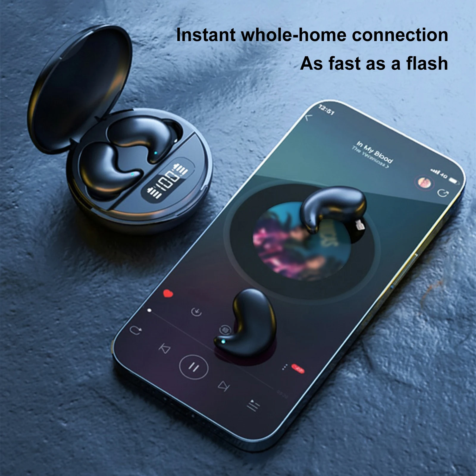 Фото Портативные беспроводные наушники с Bluetooth 5.3, наушники-переводчики, спортивные наушники в режиме реального времени для работы, занятий спортом и сна №2