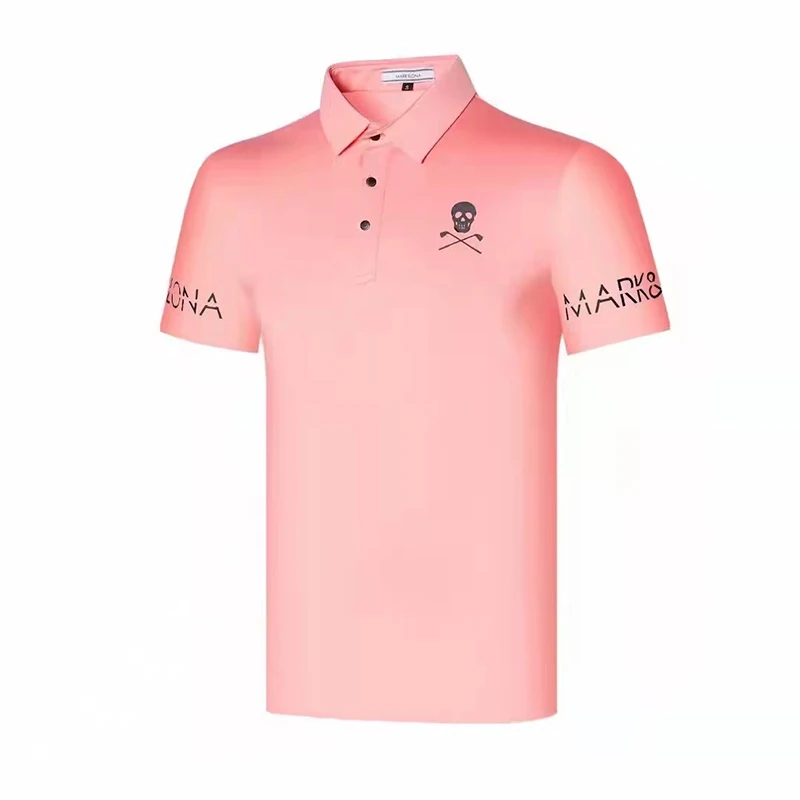 New golf shirts mens White short sleeve T-shirt Spring summer Outdoor leisure quick drying breathable Golf Polo Shirt