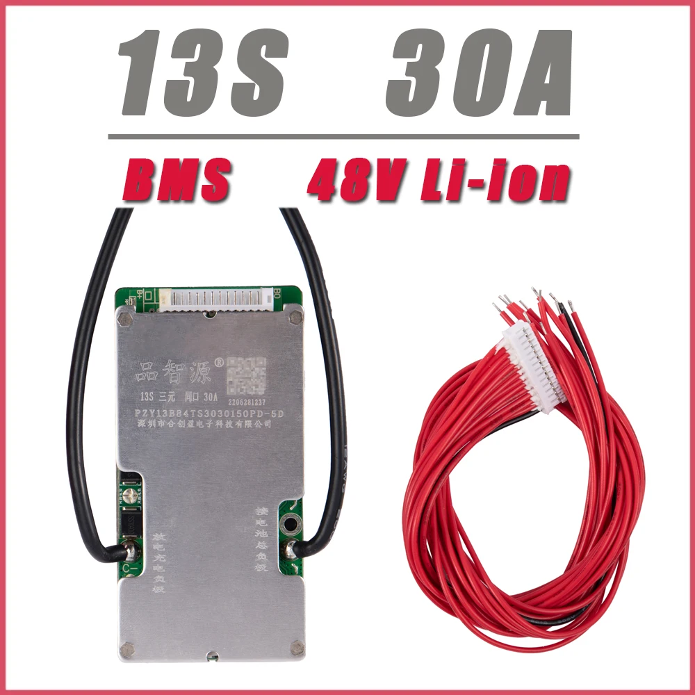 18650 Батарея 13S 30A 48V E-bike Li-ion Pack BMS PCB Protection Board PCM Balance Integrated Circuits with Wire |