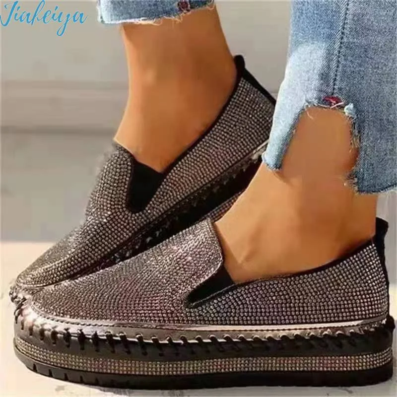 

Ladies Platform Casual Shoes Fashion Crystal Inlaid Women's Fisherman's Shoes Bow Flat Women's Shoes Shoes for Women Bling Adult