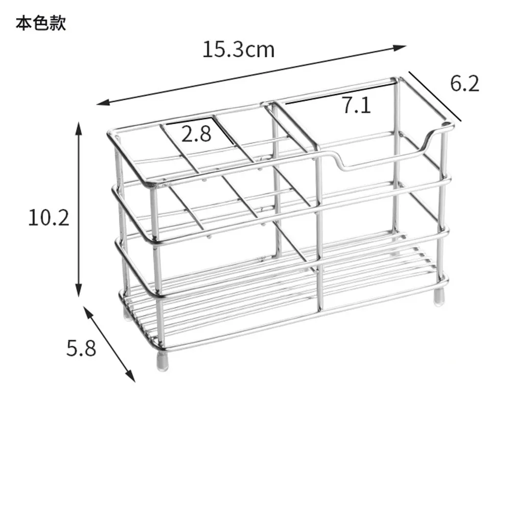 

Bathroom Stainless Steel Toothbrush Holder Toothpaste Stand Storage Rack Stainless Steel Bathroom Caddy For Kitchen Household