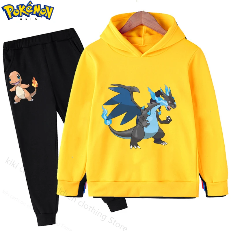 

Спортивная одежда для мальчиков Толстовка С Карманами Монстр Детский комплект Осенняя детская модная повседневная детская толстовка + брюки комплект из двух предметов