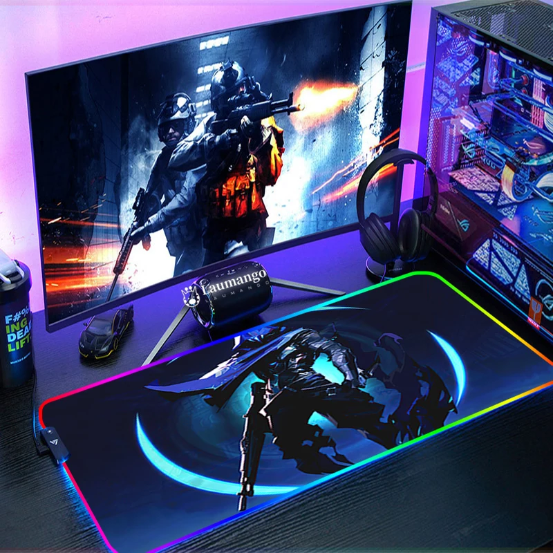 

Коврик для мыши, Rgb коврик для мыши, Valorant, ПК, подсветка, коврик, Настольная защита, клавиатура Xxl, большой размер, аниме, милый игровой Расшире...